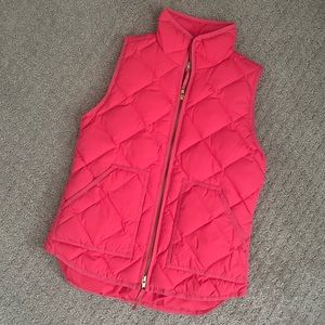 J Crew hot pink down vest